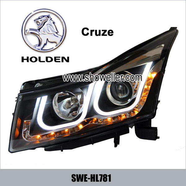 HOLDEN Cruze Angel Eye LED Head Lamp DRL Headlights Dayline BLACK Head Lights SWE-HL781